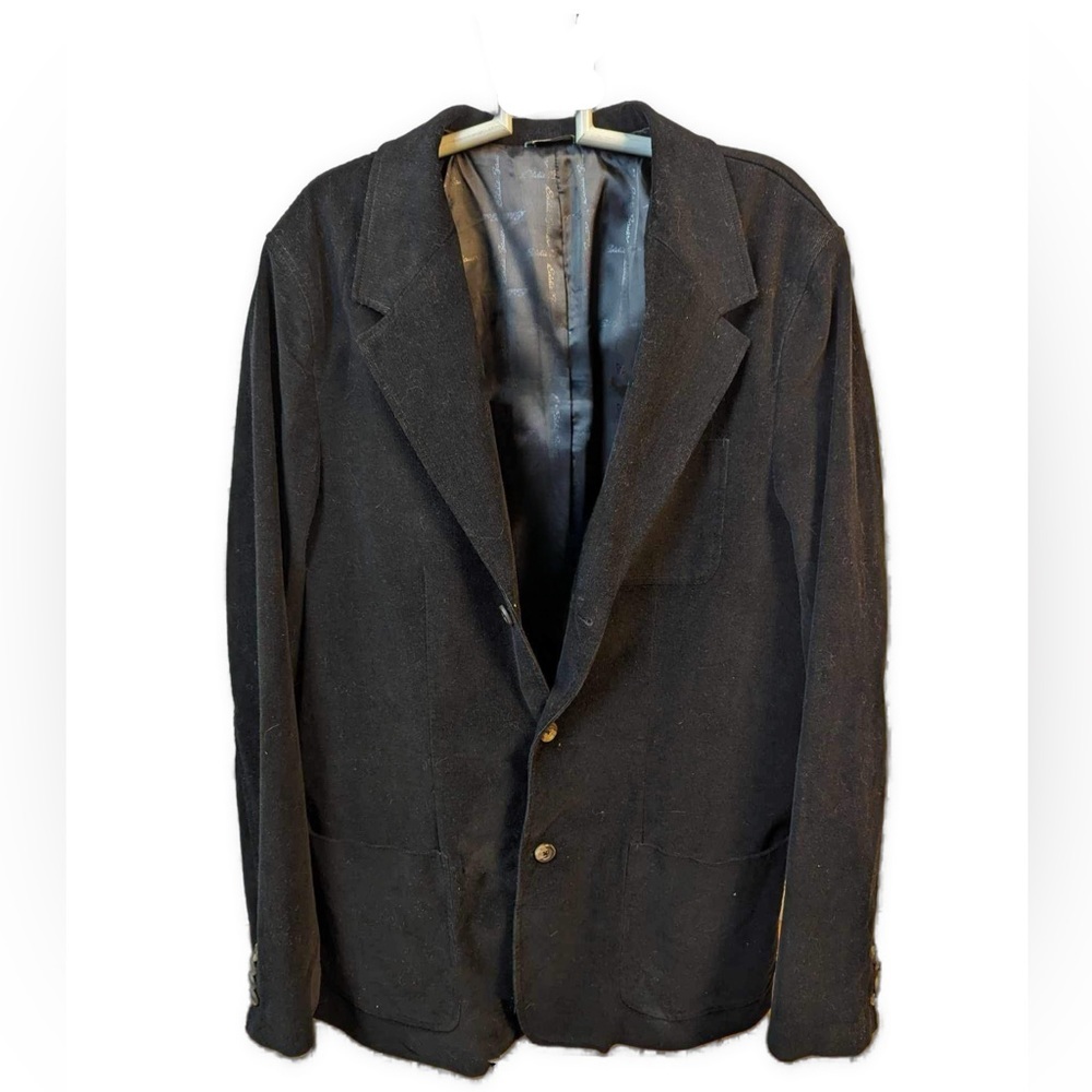 Eddie Bauer Vintage Mens Corduroy Black Two Button Blazer- Size Medium Tall